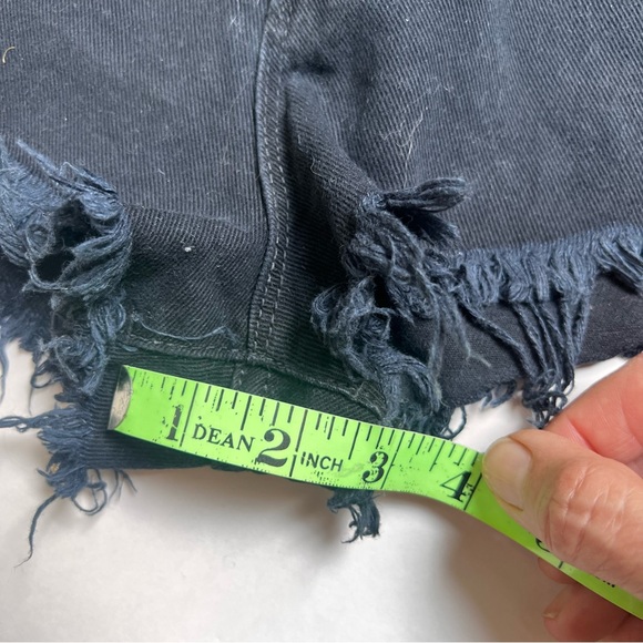 BDG Black Floral Embroidered Jean Shorts - Picture 8 of 12